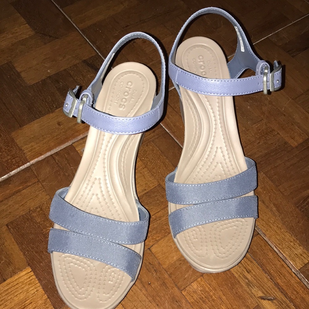Grey Crocs wedges